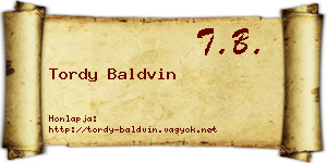 Tordy Baldvin névjegykártya